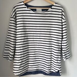Next Monochrome Striped Long Sleeve Top UK 10 US 6